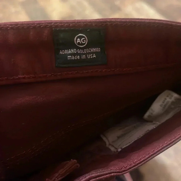 VINTAGE AG Adriano Goldschmied burgundy leather “the legging” super skinny - Picture 8 of 8